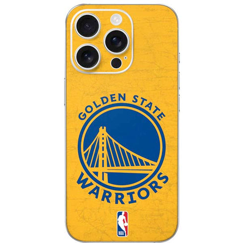 NBA Golden State Warriors Distressed iPhone 16 Pro Skin